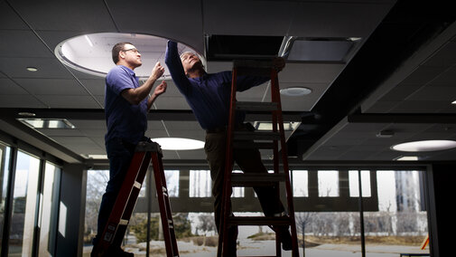 working on ceiling